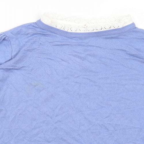 F&F Womens Blue Round Neck  Viscose Pullover Jumper Size 14