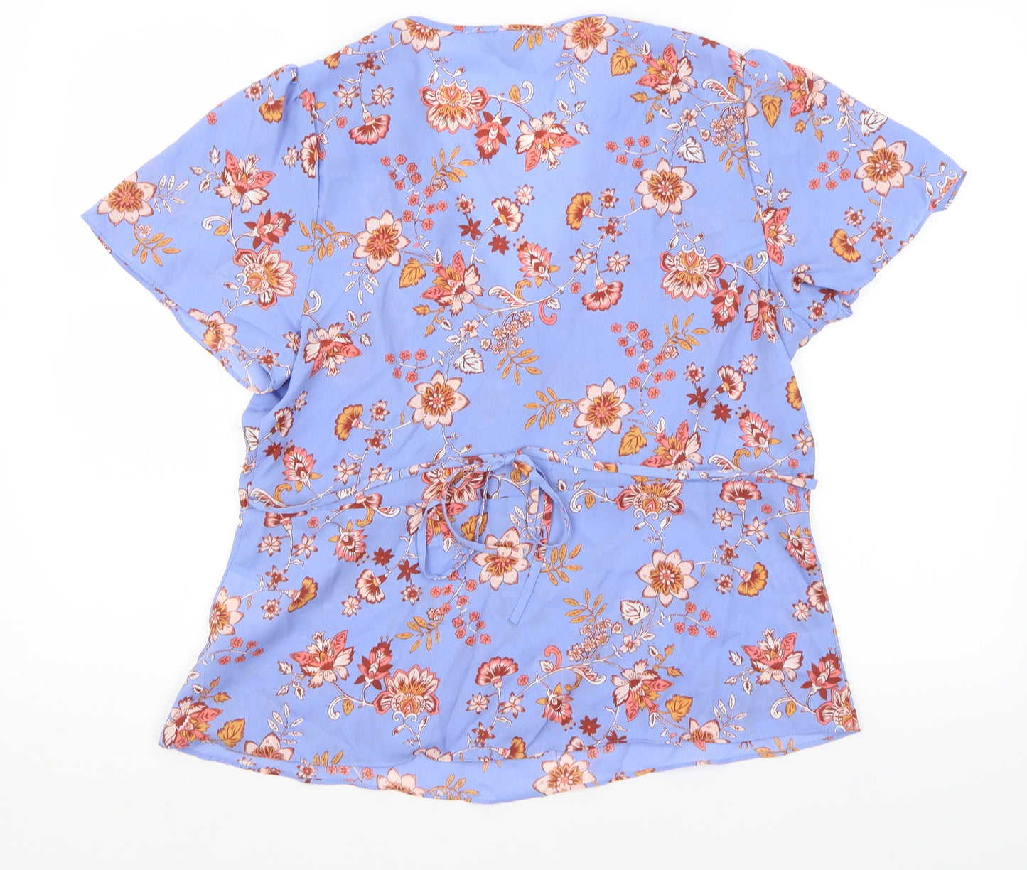 Peacocks Womens Purple Floral Polyester Basic Blouse Size 14