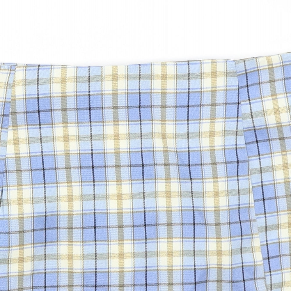 SheIn Womens Blue Plaid Polyester A-Line Skirt Size S