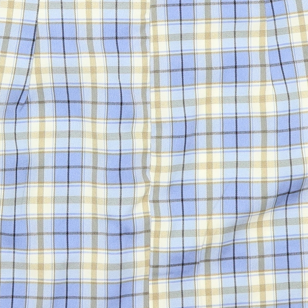SheIn Womens Blue Plaid Polyester A-Line Skirt Size S