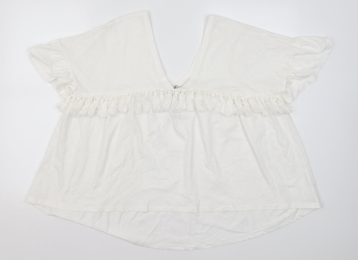 Zara Womens White  Cotton Basic Blouse Size S