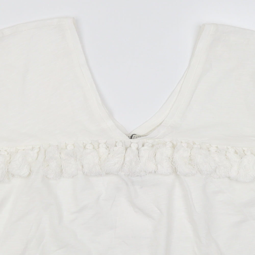 Zara Womens White  Cotton Basic Blouse Size S