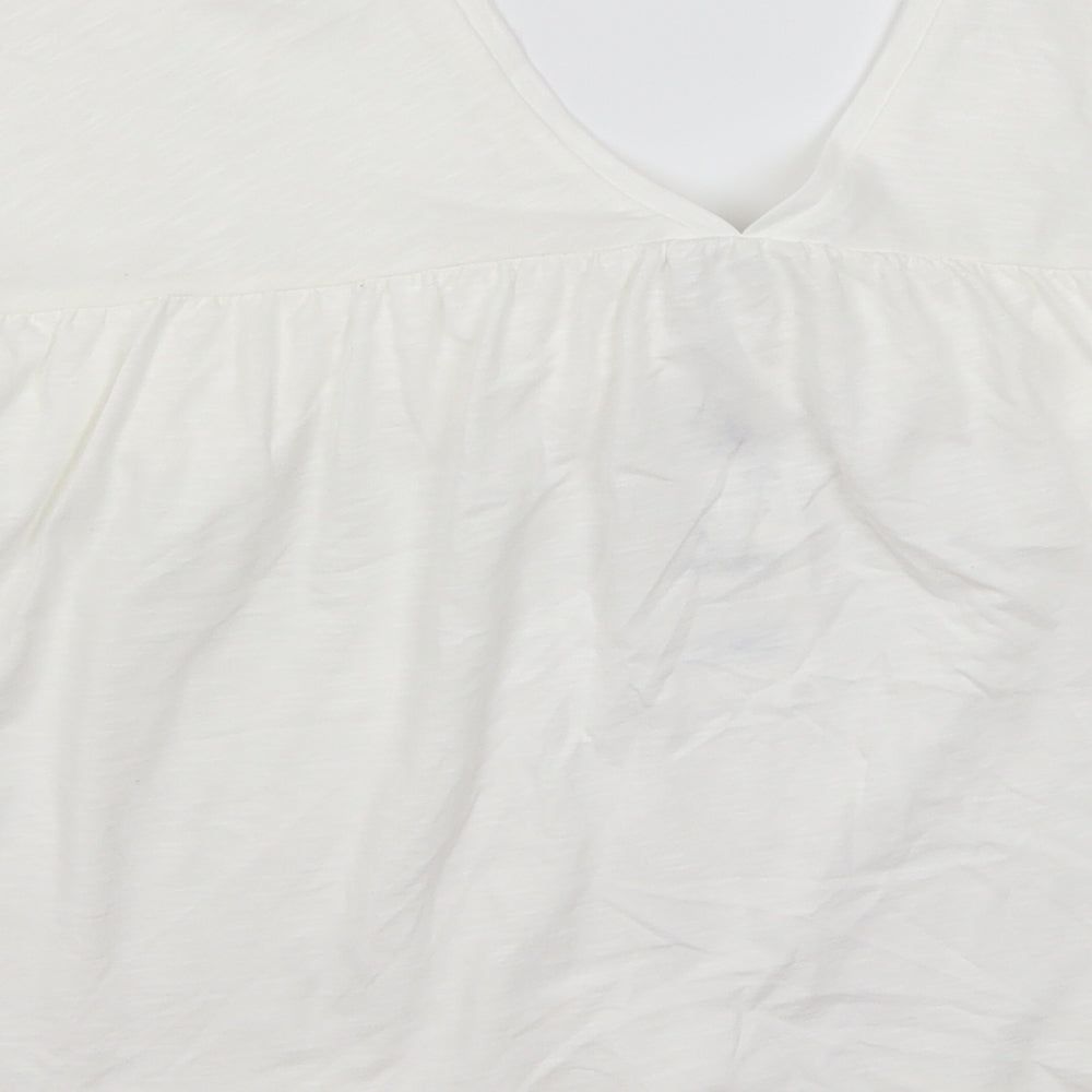 Zara Womens White  Cotton Basic Blouse Size S