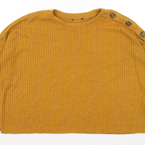 Primark Womens Yellow Round Neck  Polyester Pullover Jumper Size XL
