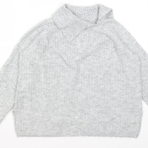 Very Womens Grey Roll Neck  Acrylic Pullover Jumper Size 10