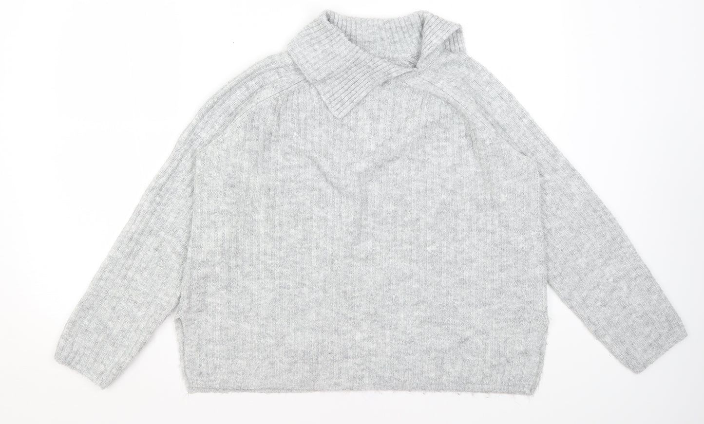 Very Womens Grey Roll Neck  Acrylic Pullover Jumper Size 10