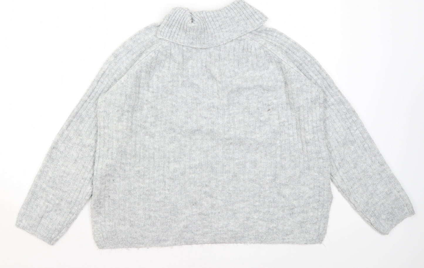 Very Womens Grey Roll Neck  Acrylic Pullover Jumper Size 10