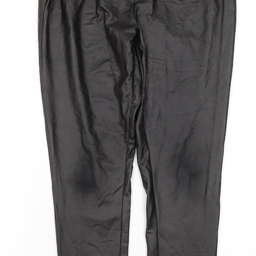 Primark Womens Black  Polyester Trousers  Size M L25.5 in Regular