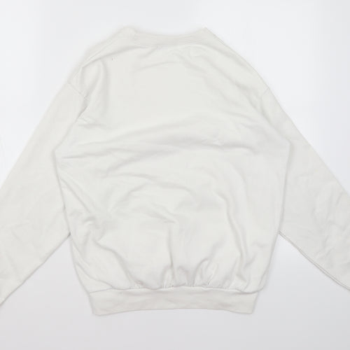 Nasty Gal Womens White Round Neck  Polyester Pullover Jumper Size S   - NYC