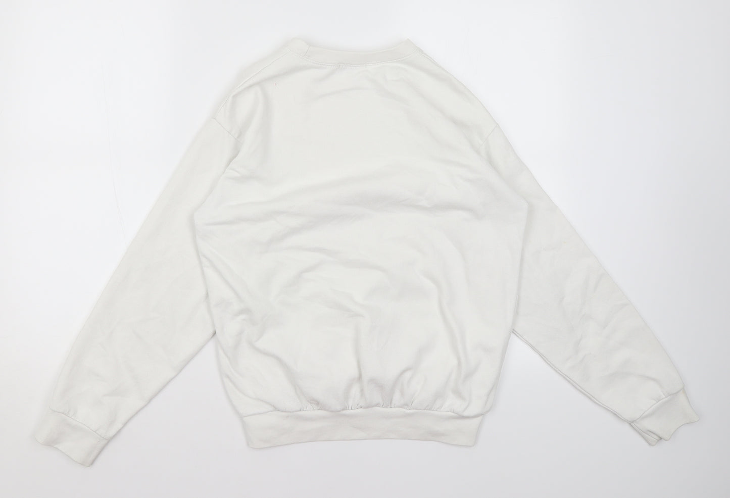 Nasty Gal Womens White Round Neck  Polyester Pullover Jumper Size S   - NYC