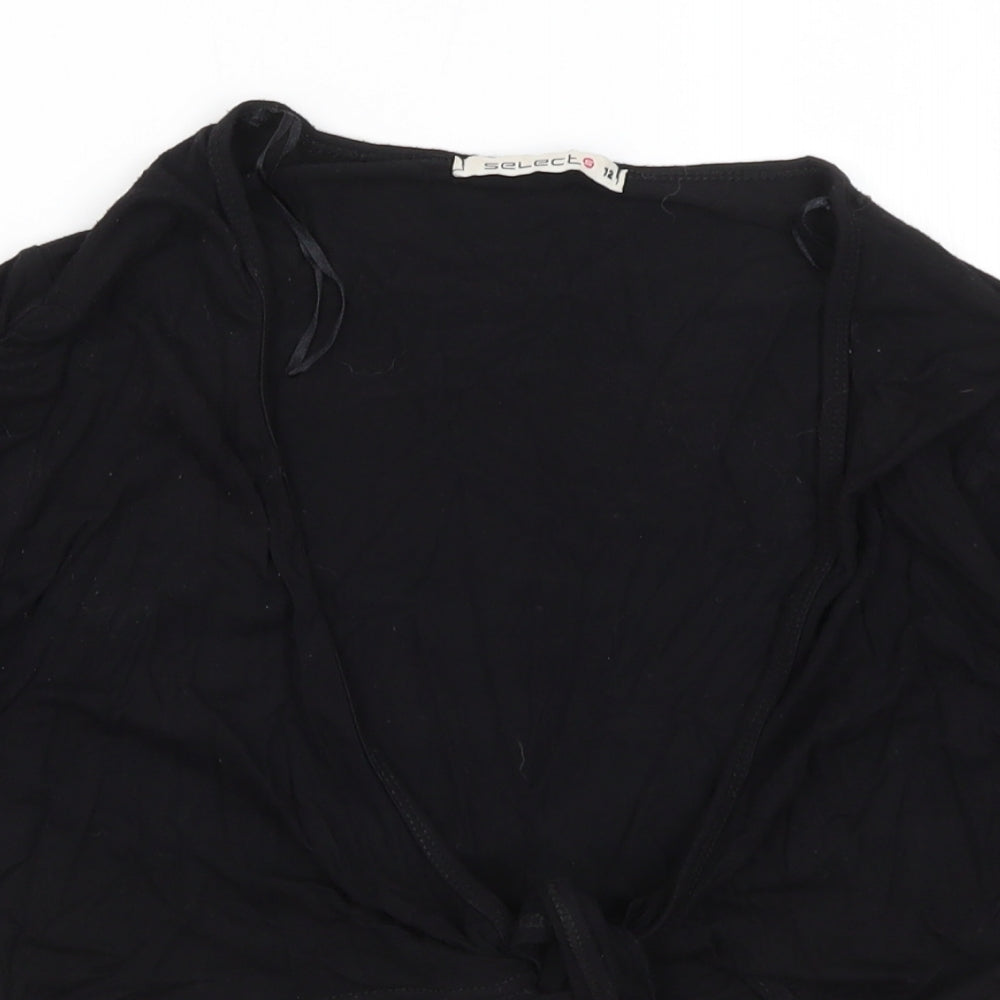 Select Womens Black Mock Neck  Viscose Shrug Jumper Size 12