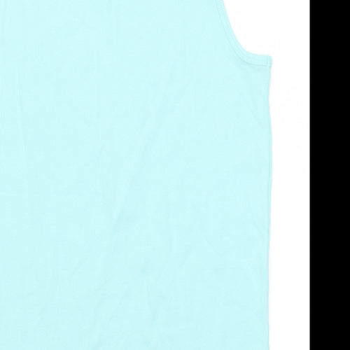 Fresh Produce Womens Blue  Cotton Basic Tank Size L