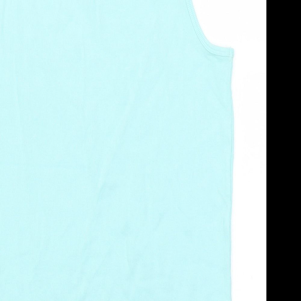Fresh Produce Womens Blue  Cotton Basic Tank Size L