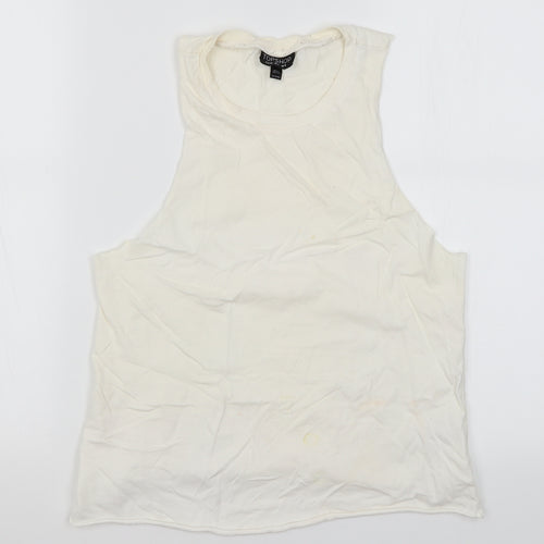 Toshop Womens Ivory  Cotton Basic Tank Size 8