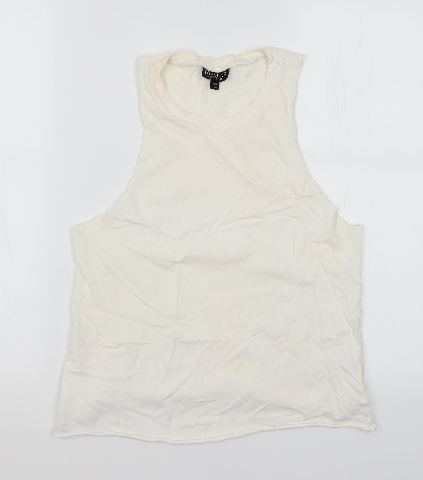 Toshop Womens Ivory  Cotton Basic Tank Size 8
