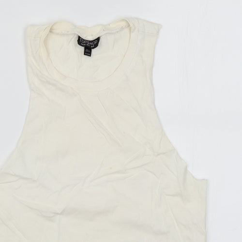Toshop Womens Ivory  Cotton Basic Tank Size 8