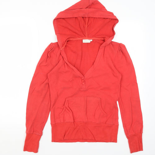 Want Womens Red  Cotton Pullover Hoodie Size 10