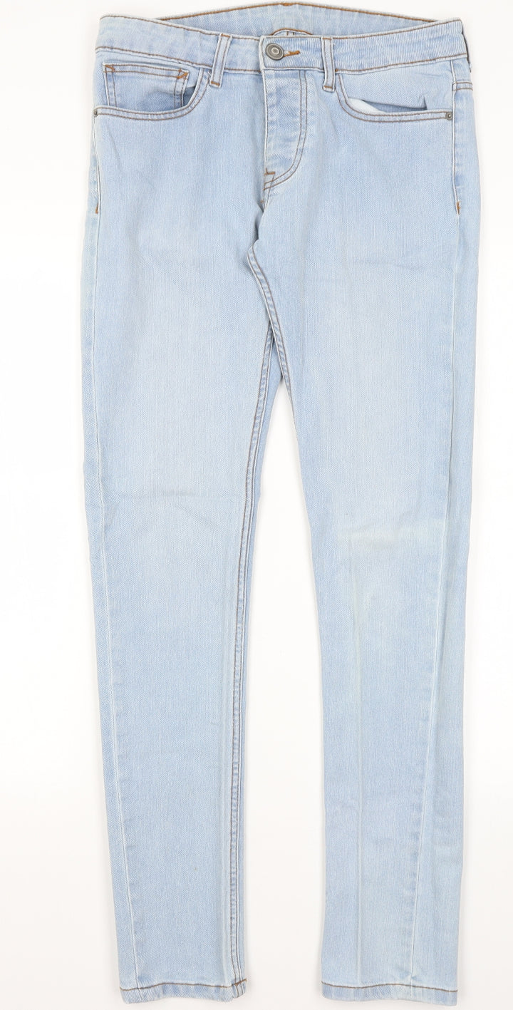 Denim Co Mens Blue Cotton Straight Jeans Size 30 in L31 in Regular