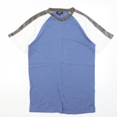 Boohoo Man Mens Blue  Cotton  T-Shirt Size S