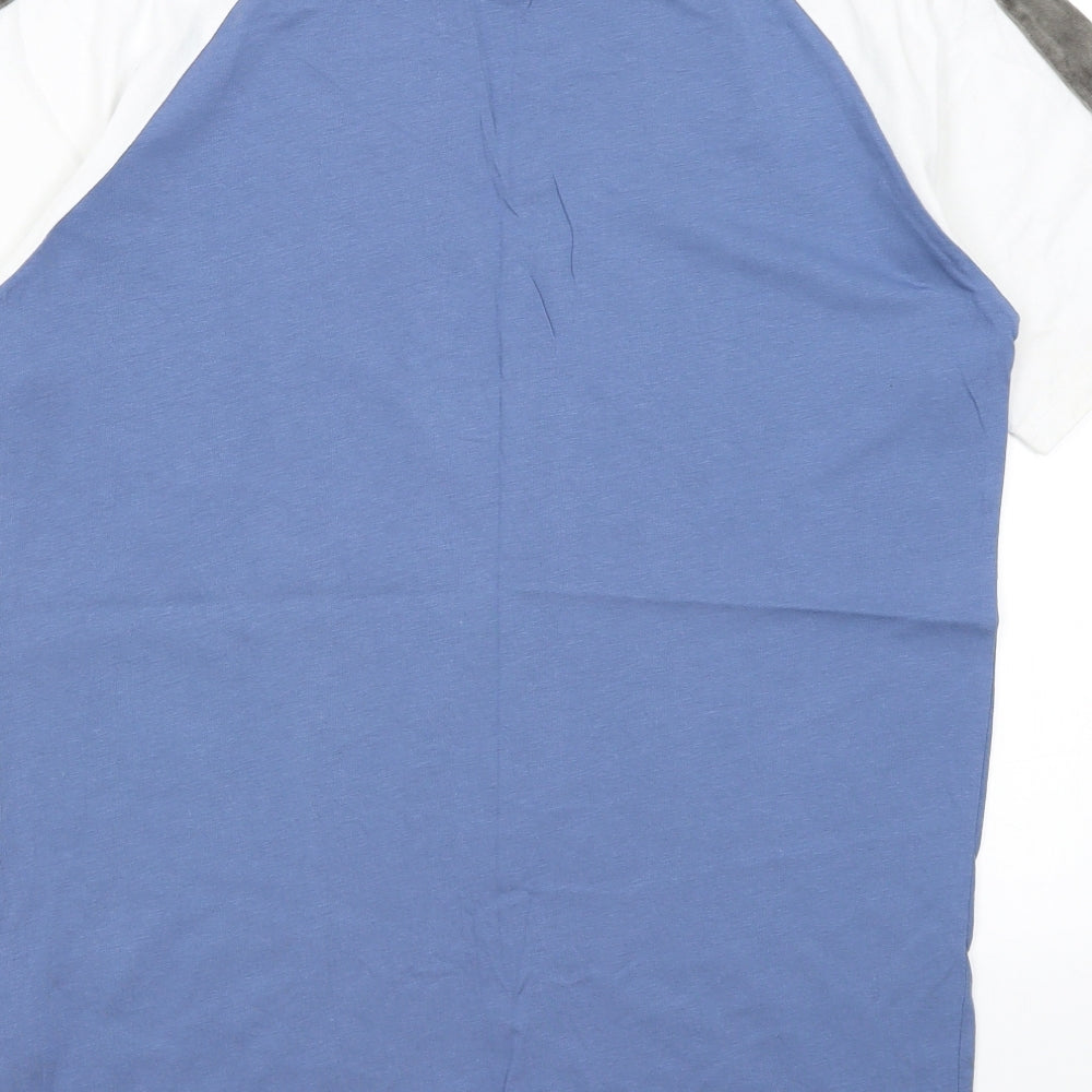 Boohoo Man Mens Blue  Cotton  T-Shirt Size S
