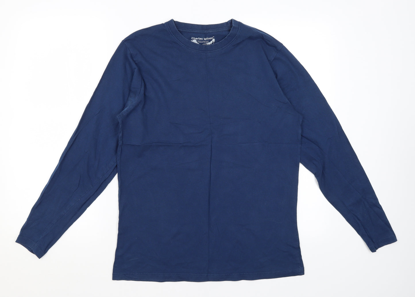 Charles Wilson Mens Blue  Cotton  T-Shirt Size M