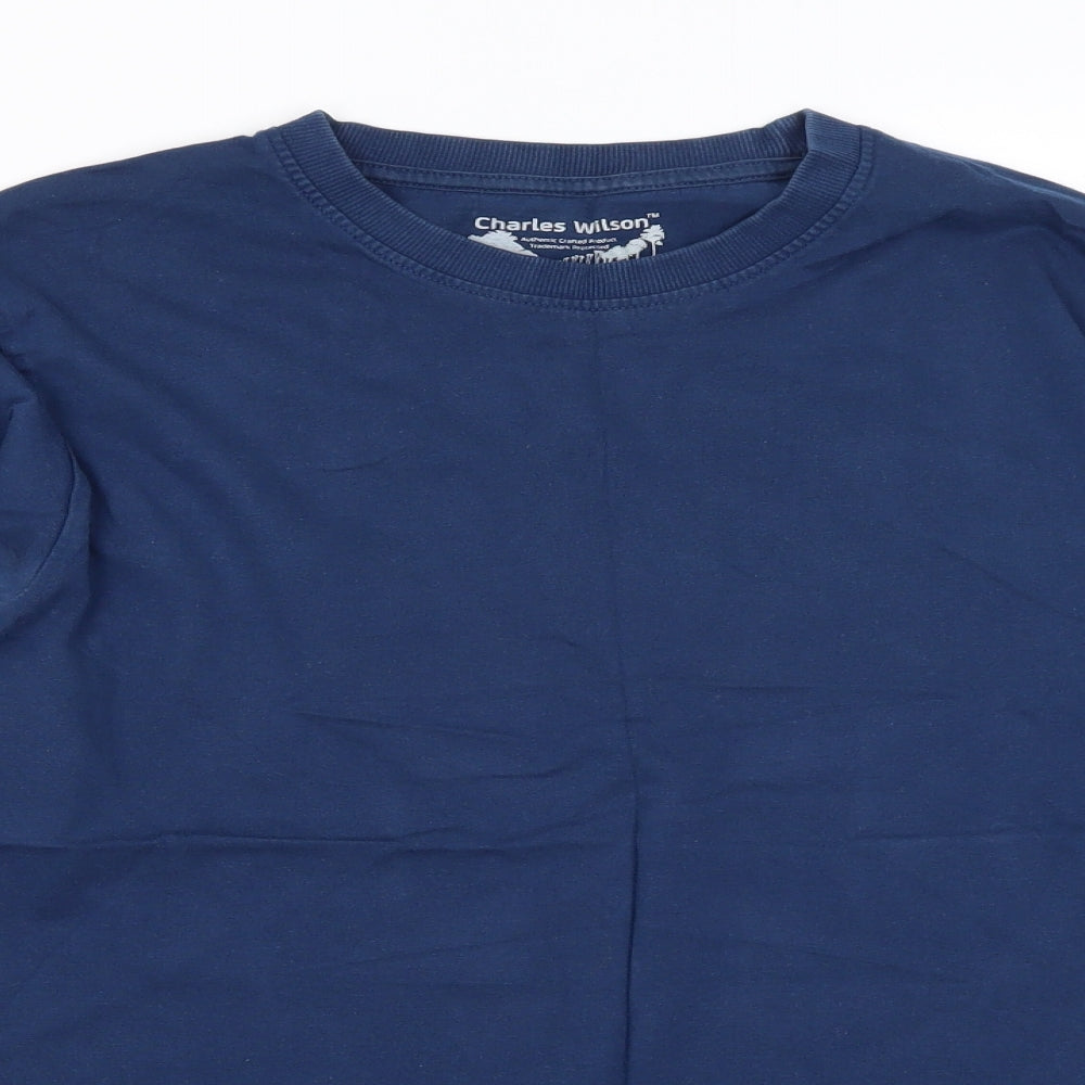 Charles Wilson Mens Blue  Cotton  T-Shirt Size M