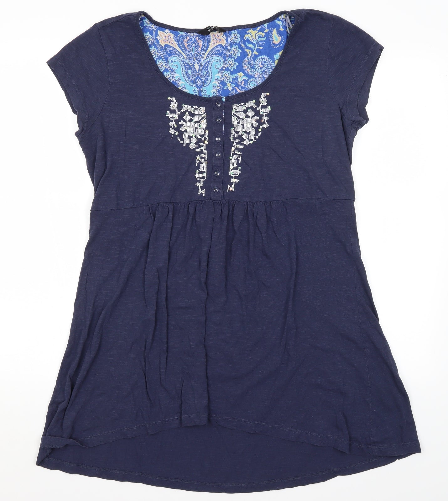 F&F Womens Blue  Cotton Basic T-Shirt Size 16