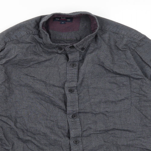 Easy Mens Grey  Cotton  Button-Up Size M