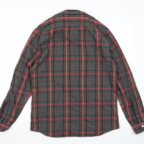 Morley Mens Grey Plaid Cotton  Button-Up Size M