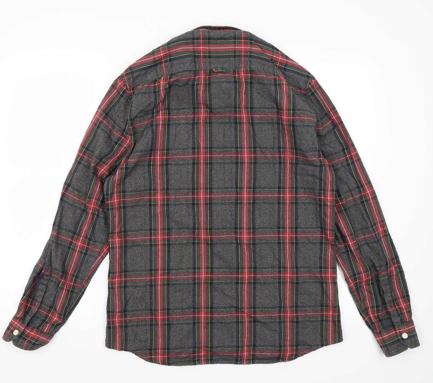 Morley Mens Grey Plaid Cotton  Button-Up Size M