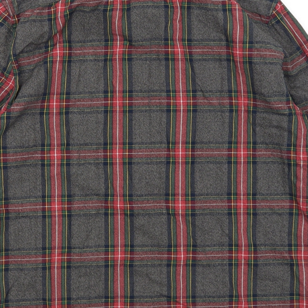 Morley Mens Grey Plaid Cotton  Button-Up Size M