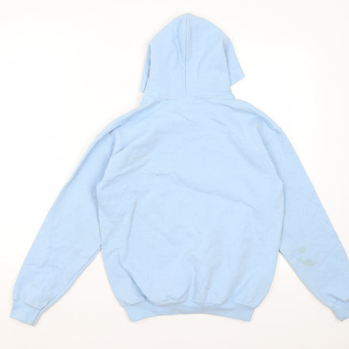 Gildan Girls Blue  Cotton Pullover Hoodie Size L