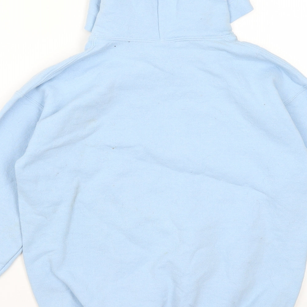 Gildan Girls Blue  Cotton Pullover Hoodie Size L