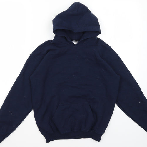 Gildan Girls Blue  Cotton Pullover Hoodie Size L