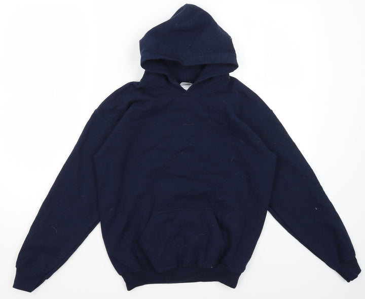 Gildan Girls Blue  Cotton Pullover Hoodie Size L