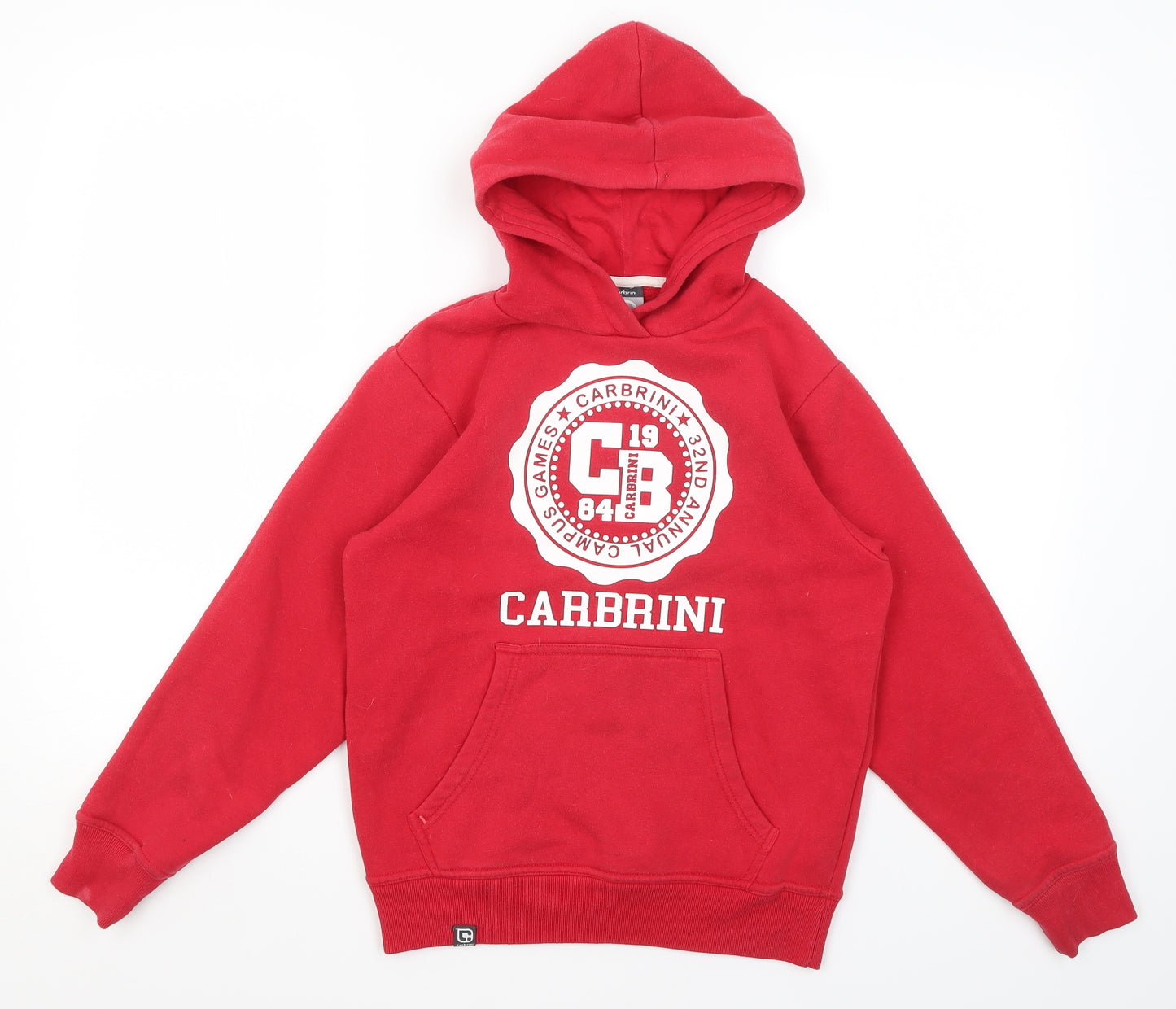 Carbrini Girls Red  Cotton Pullover Hoodie Size 8-9 Years