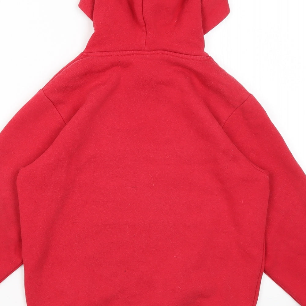 Carbrini Girls Red  Cotton Pullover Hoodie Size 8-9 Years