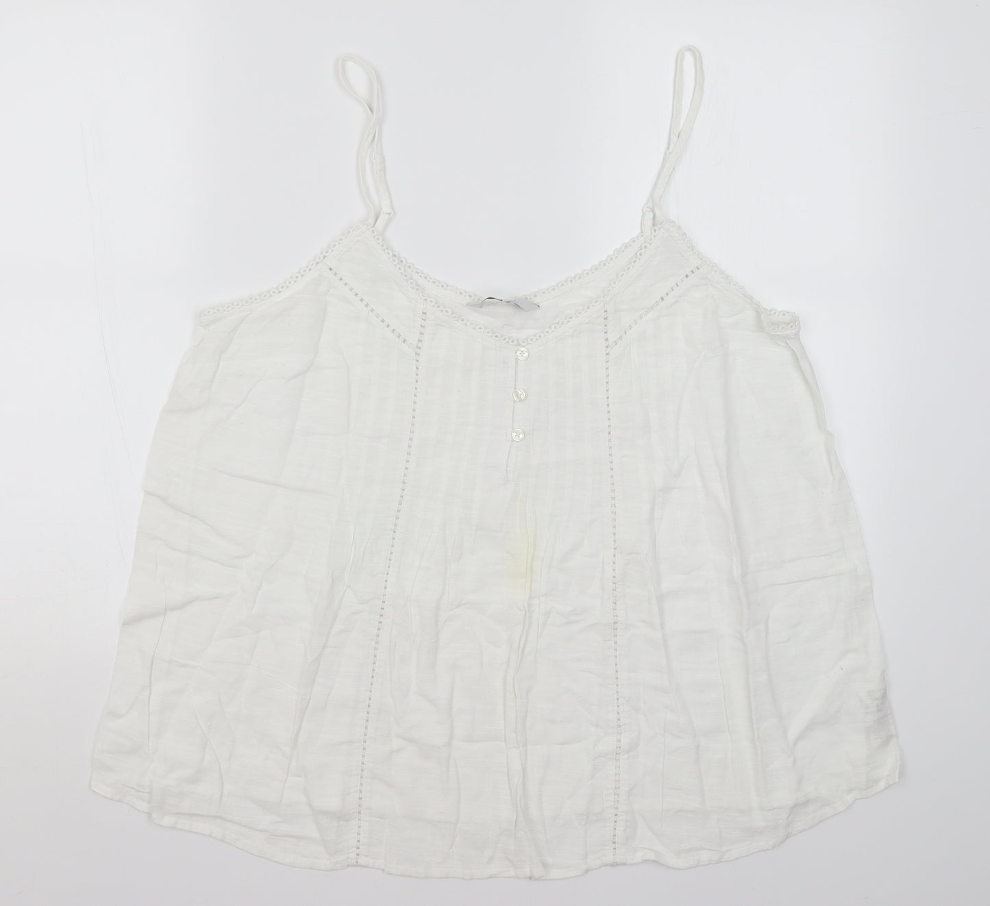 New Look Womens White  Cotton Camisole Tank Size 18