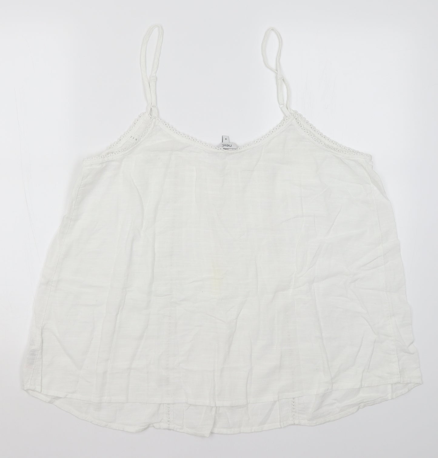 New Look Womens White  Cotton Camisole Tank Size 18