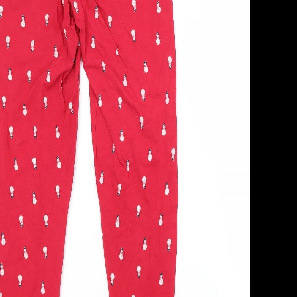 F&F Womens Red  Cotton  Pyjama Pants Size 12