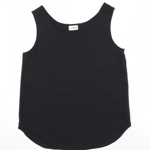 Alexia Womens Black  Polyester Basic Blouse Size 12
