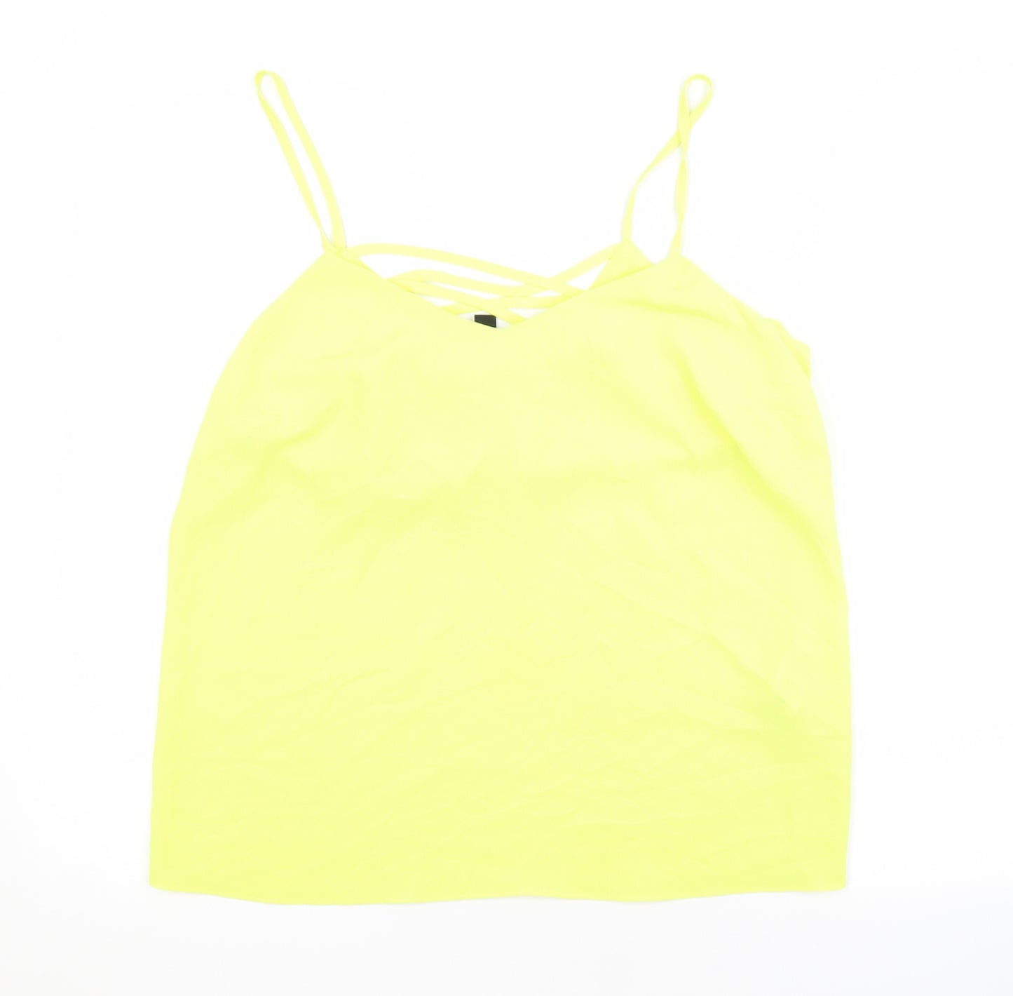 New Look Womens Yellow  Polyester Basic Tank Size 10
