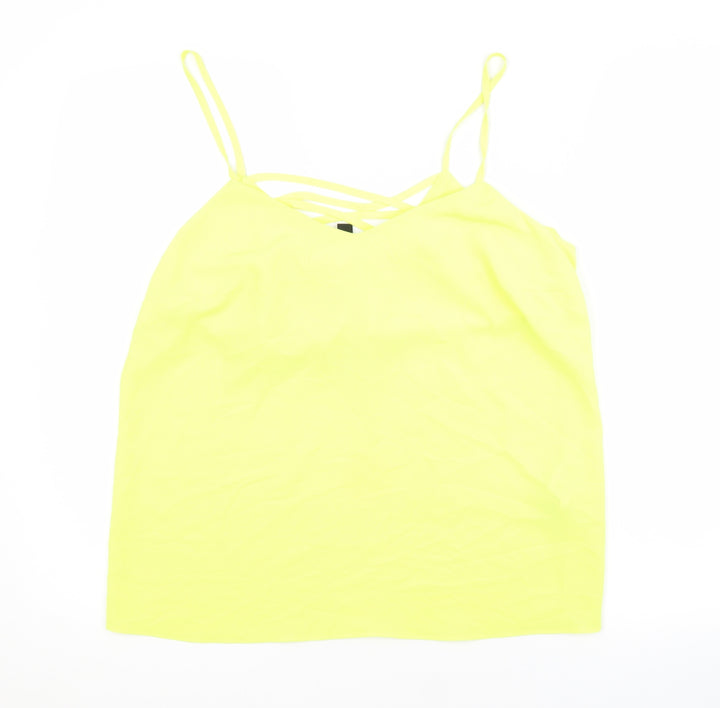 New Look Womens Yellow  Polyester Basic Tank Size 10