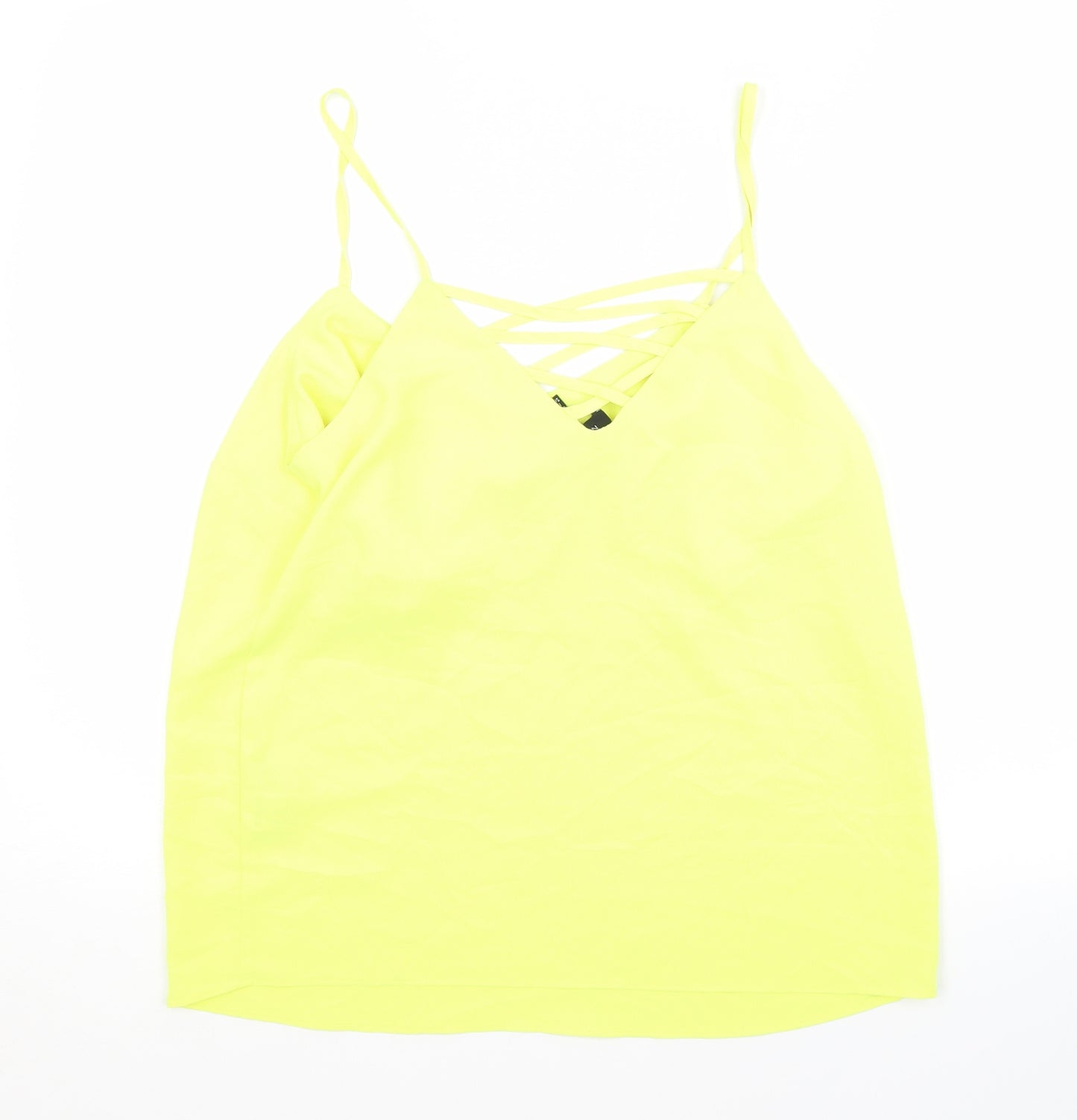 New Look Womens Yellow  Polyester Basic Tank Size 10