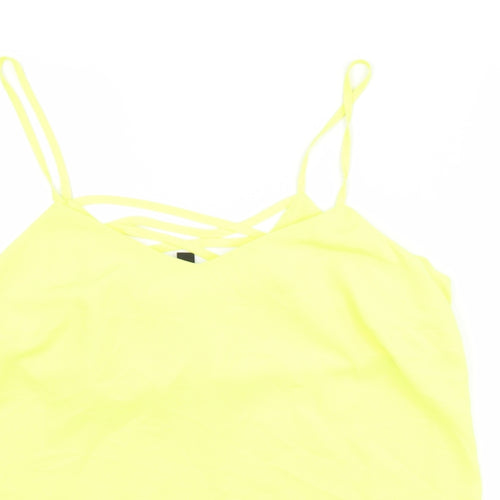 New Look Womens Yellow  Polyester Basic Tank Size 10