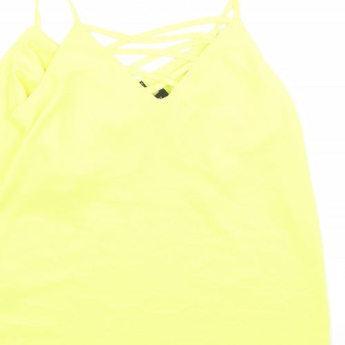 New Look Womens Yellow  Polyester Basic Tank Size 10