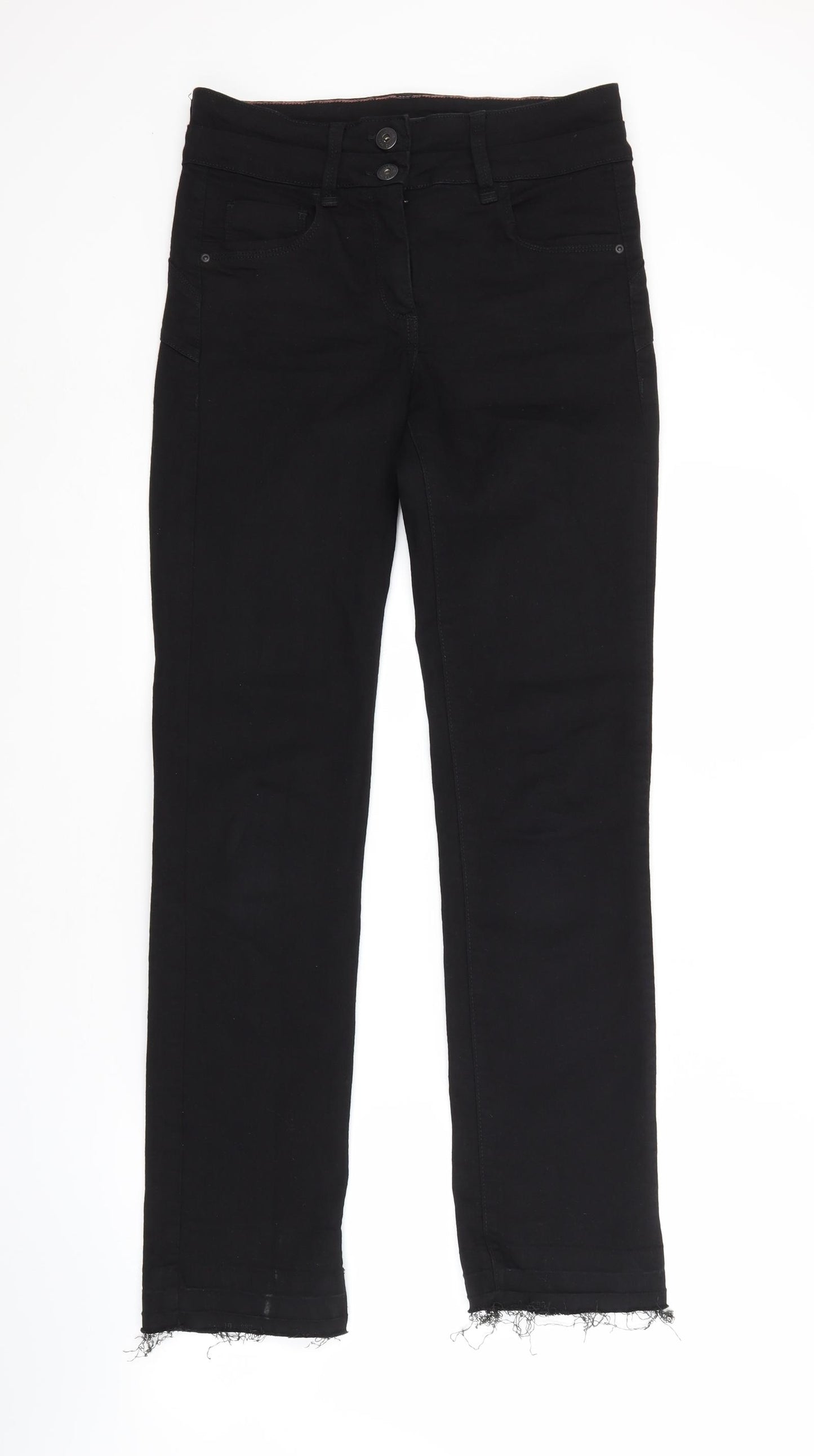 Preworn Womens Black  Cotton Skinny Jeans Size 10 L31 in Regular