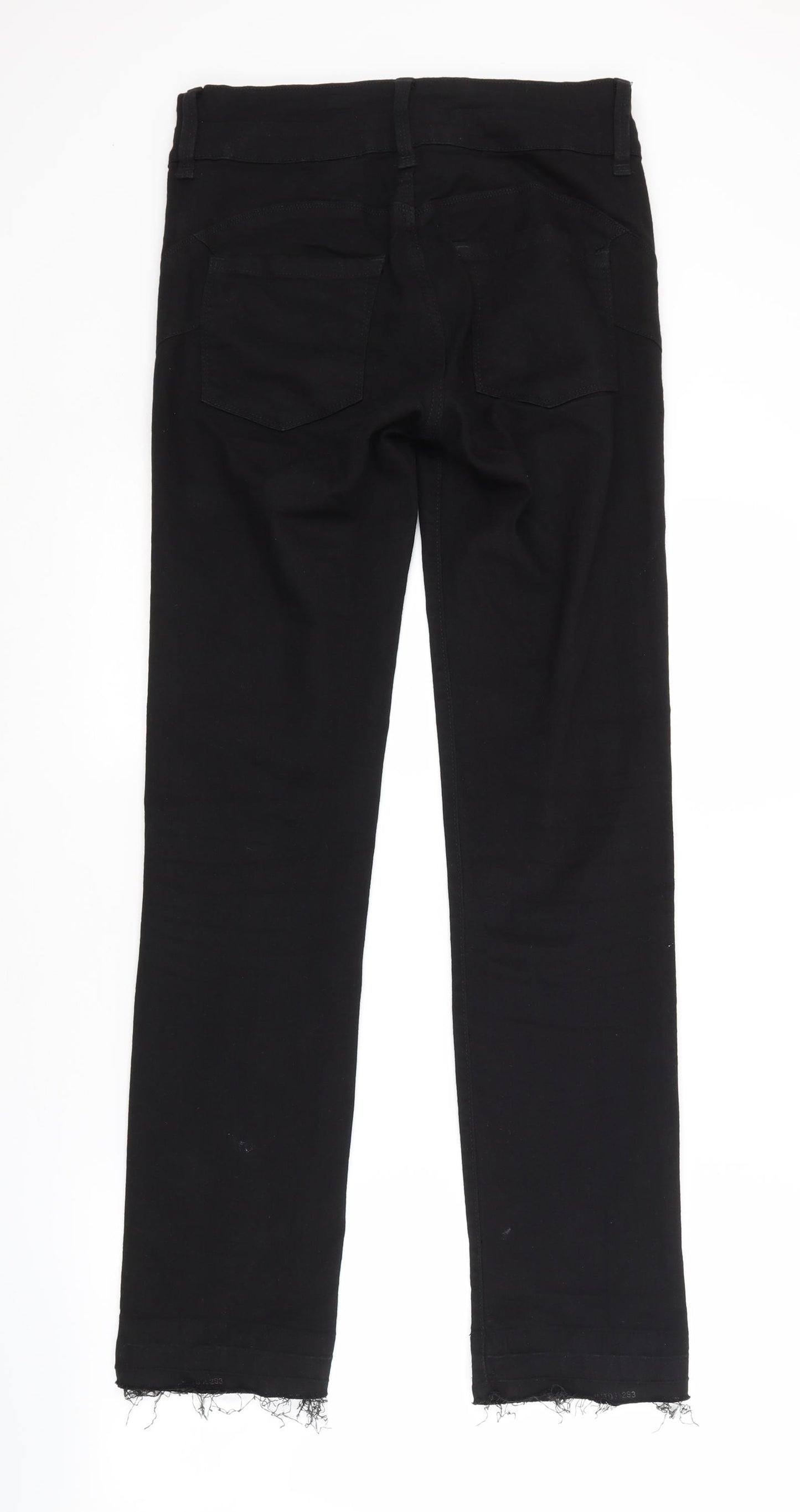 Preworn Womens Black  Cotton Skinny Jeans Size 10 L31 in Regular
