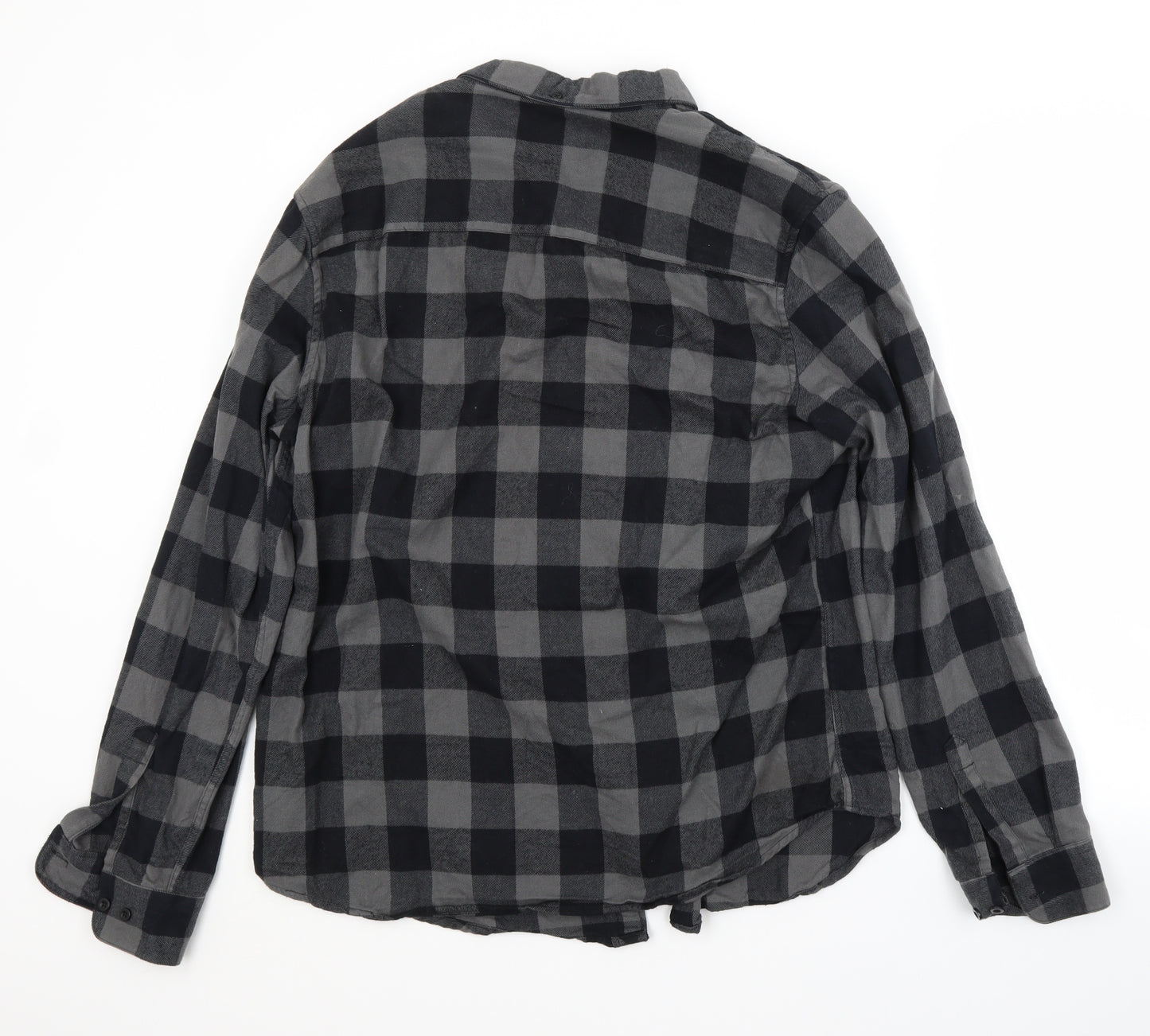 John Partridge Mens Grey Check Cotton  Button-Up Size L