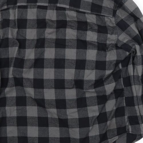 John Partridge Mens Grey Check Cotton  Button-Up Size L